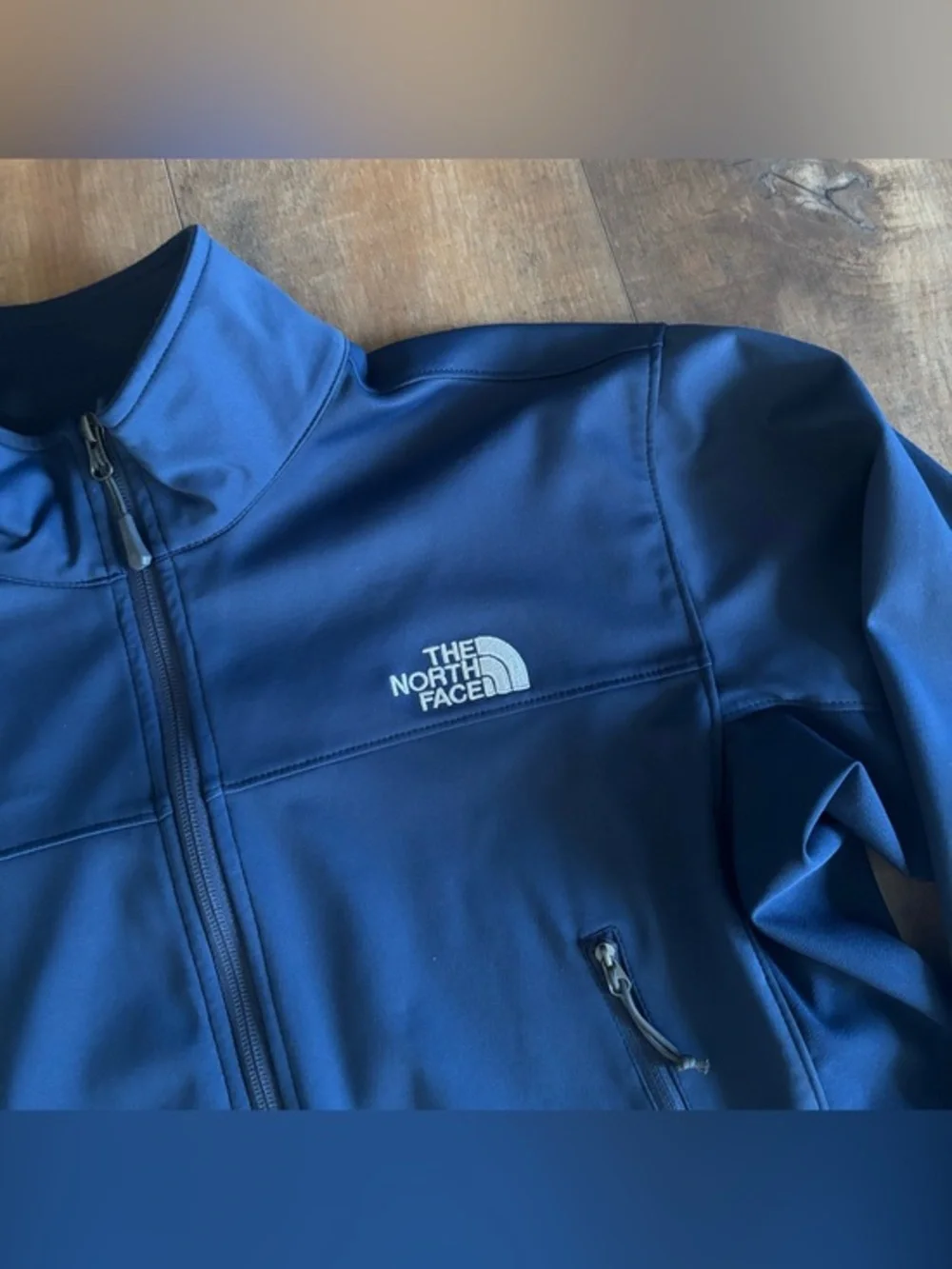 The North‎ Face Softshell Windstopper Navy Blue Full Zip Jacket Men's Medium